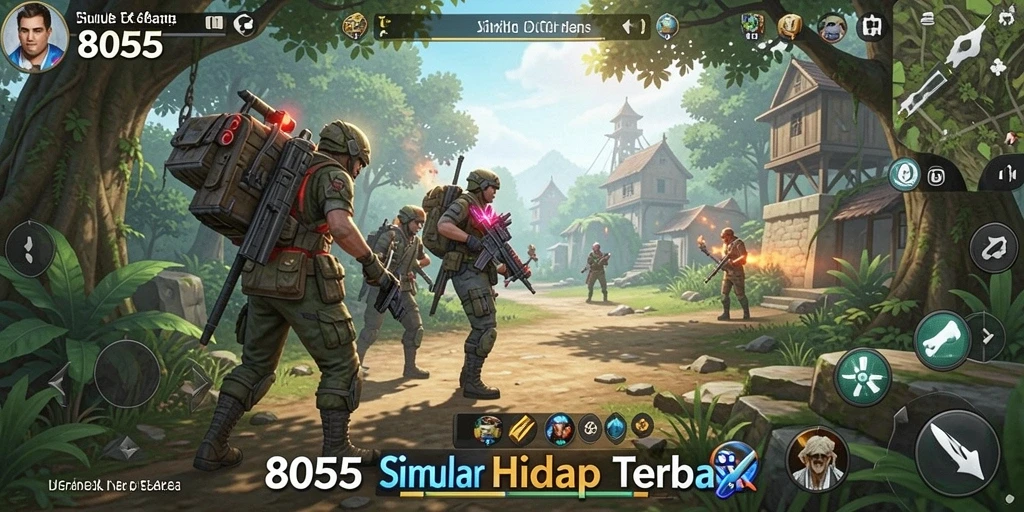 Tampilan gameplay 8055 dengan pengalaman simulasi yang mendalam.