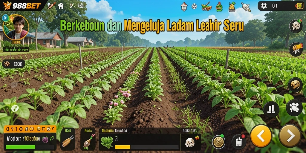 Tampilan gameplay 988BET yang seru dan menarik di ladang virtual.