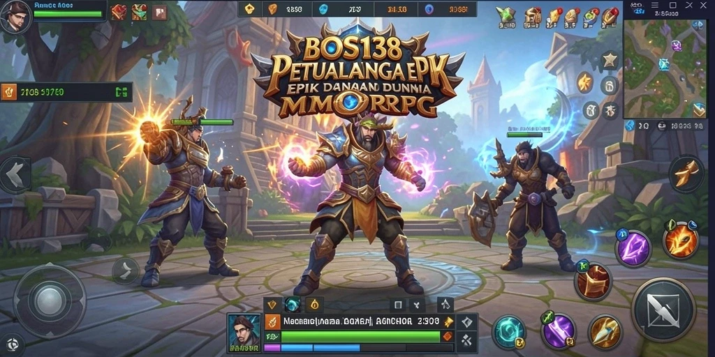 Tampilan gameplay epik di dunia BOS138 dengan pertempuran yang intens.