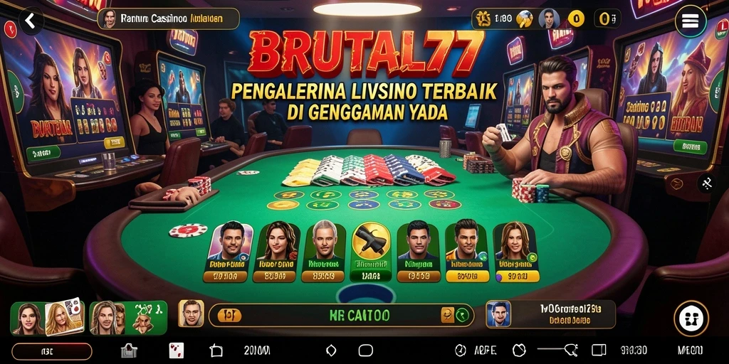Tampilan gameplay BRUTAL77 yang memukau di Live Casino.