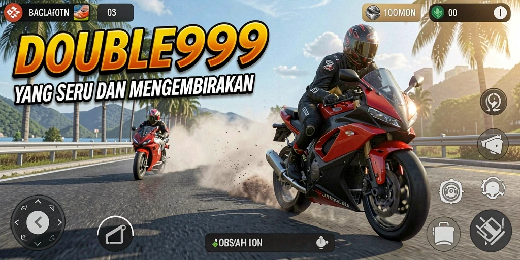 Gameplay balapan motor yang seru dan menantang.
