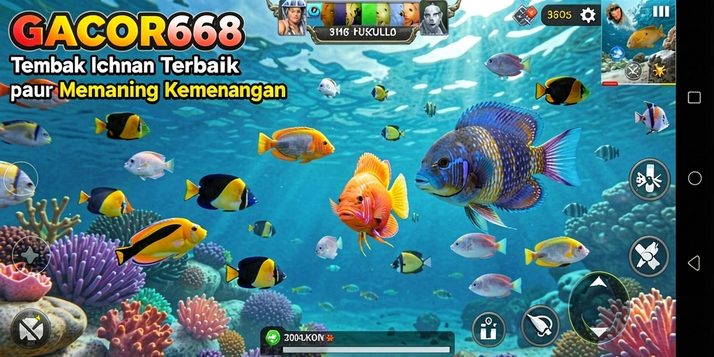Tampilan gameplay seru di GACOR668 saat menangkap ikan.