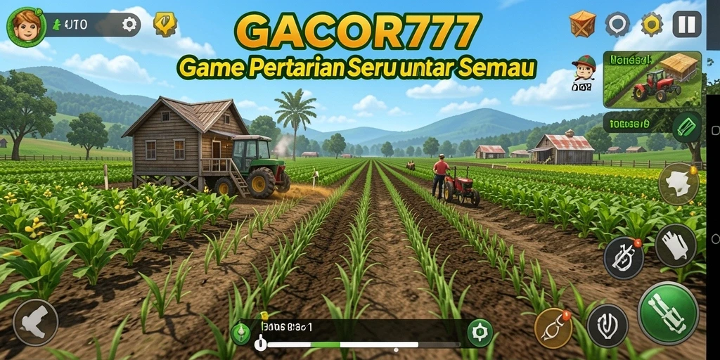 Gameplay menarik dari GACOR77, menunjukkan aktivitas bertani yang menyenangkan.