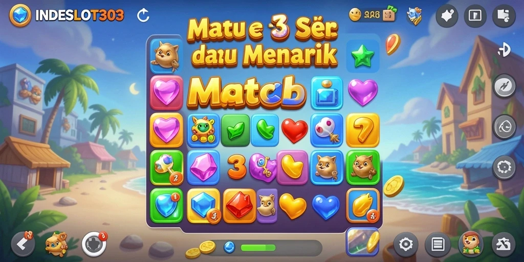 Screenshot gameplay INDESLOT303 yang menampilkan tantangan seru Match-3.