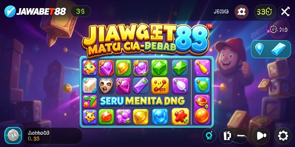 Tampilan screenshot utama JAWABET88 yang menampilkan gameplay Match-3