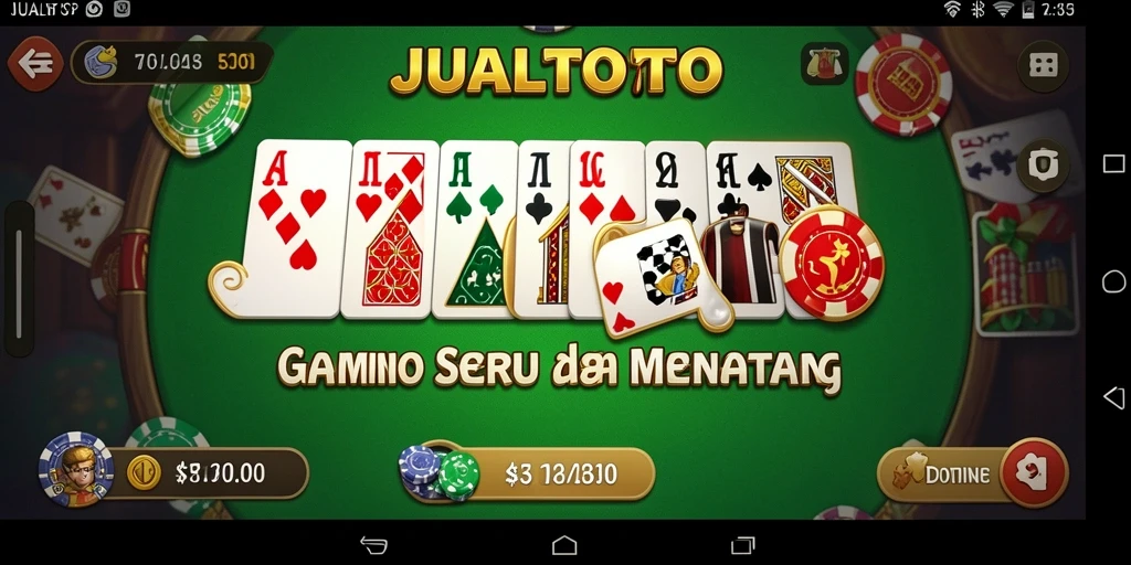 Tampilan permainan domino yang seru dalam JUALTOTO.