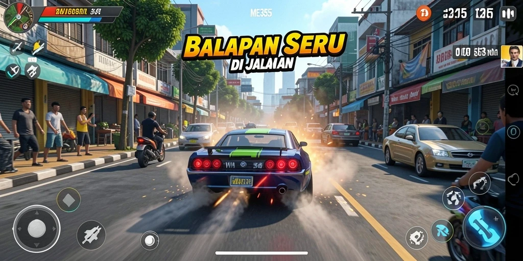 Gameplay Racing yang mendebarkan di ME355.