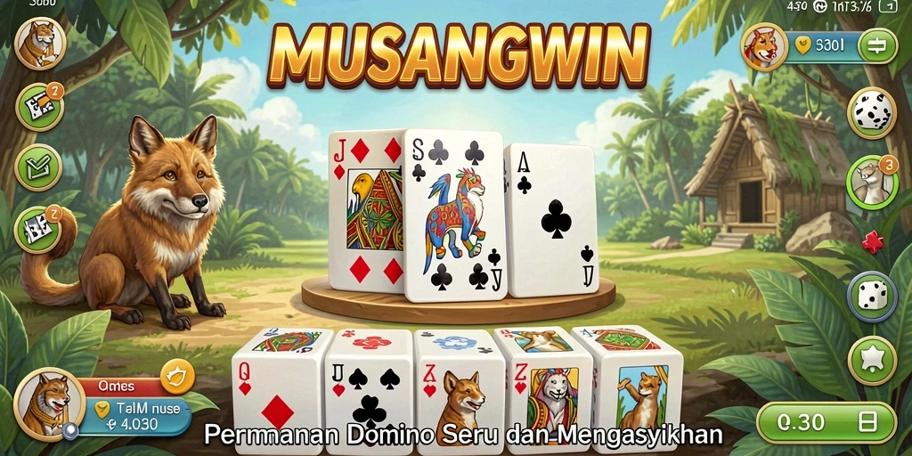Screenshot utama MUSANGWIN menampilkan gameplay seru Domino.