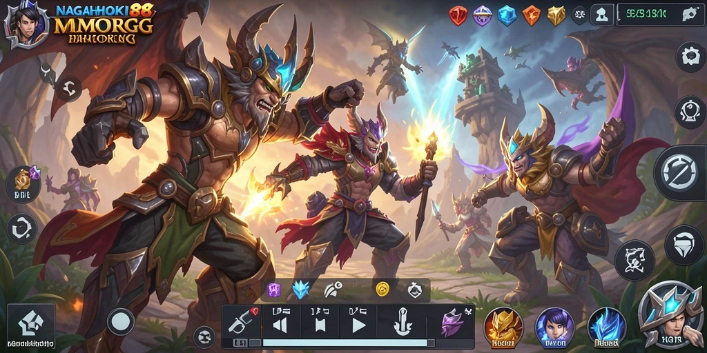 Screenshot gameplay NAGAHOKI88 menampilkan petualangan seru di dunia MMORPG.