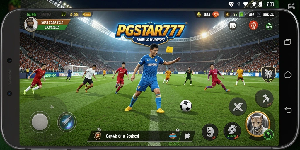 Gameplay PGSTAR777 dengan aksi sepak bola yang mendebarkan.