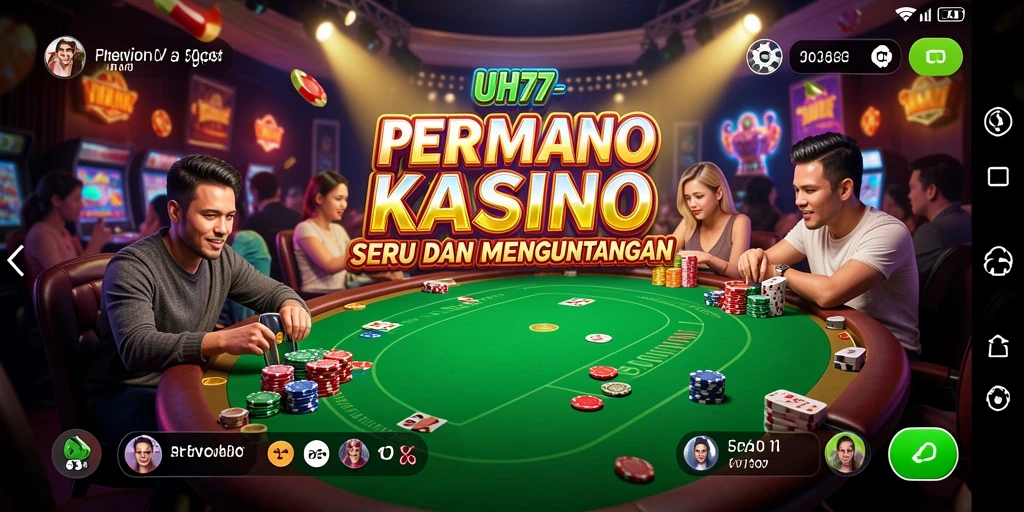 Tangkapan layar UH77 menampilkan gameplay seru dan fitur kasino.