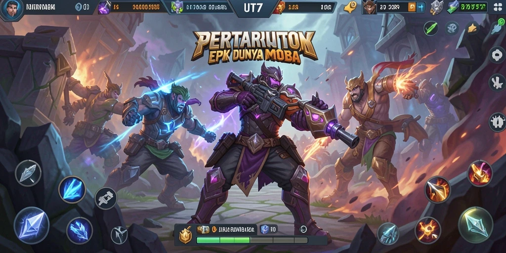 Tampilan seru gameplay UT77 yang intens di arena MOBA.