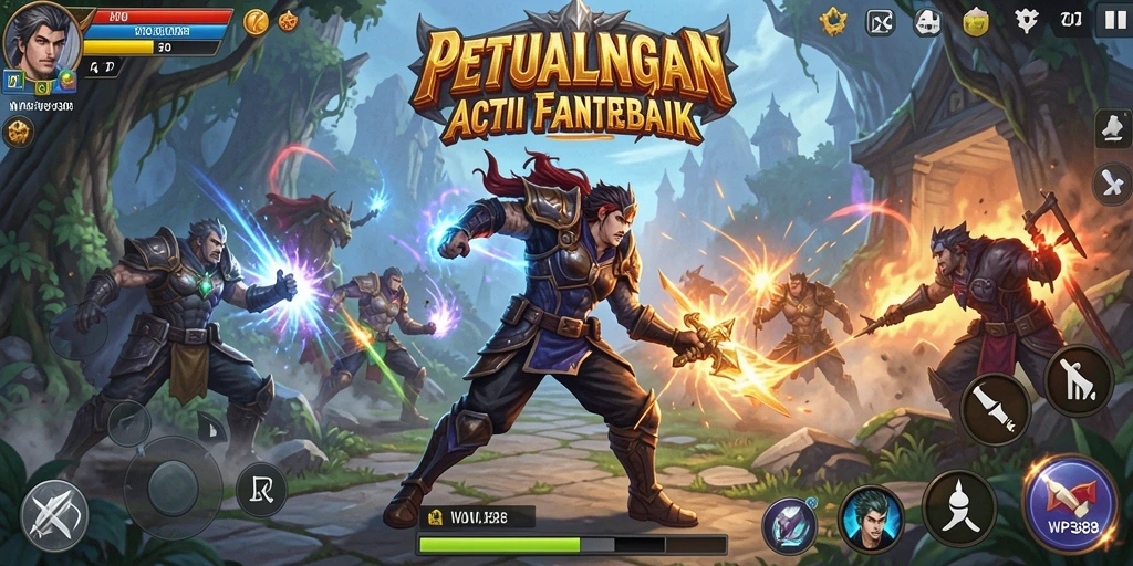 Screenshot menampilkan aksi pertarungan seru dan grafis menawan dalam WP888.