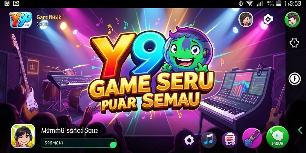 Screenshot Y89 menampilkan gameplay serupa dengan permainan musik seru.